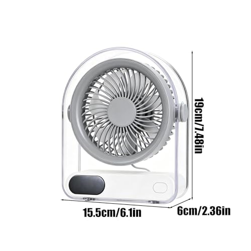 Ventilateur de Bureau Mini USB avec 5 Vitesses et Affichage Numérique
