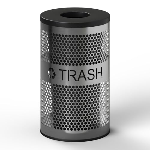 Caneca de basura redonda perforada acero inoxidable 20 gal