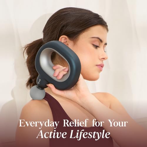 Image of Cult Halo Premium Full Body Gun Massager with Multi-Grip Handle, 5 Massage Heads & 6 Adjustable Speeds, 3 hour battery, Blue