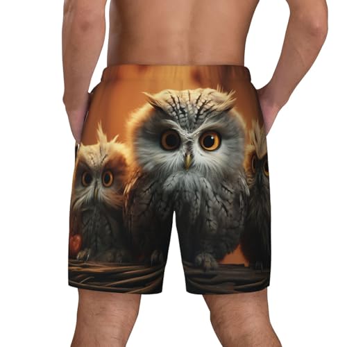 Men's Swim Trunks Quick Dry Board Shorts Cute Owl Baby Beach Shorts with Pocket Bathing Suits for Men3