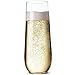 Plastic Champagne Flutes For Parties - 9 oz (Set of 15) - Disposable Stemless Champagne Glasses For A Mimosa Bar And Wedding Toasting. Unbreakable Stemware Cups Clear Like Glass For Cocktail, Wine