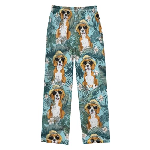 ZZXXB Tropical Beagle Boys Long Pants Soft Trousers Elastic Waist Kids Lounge Bottoms with Pockets S-XL2