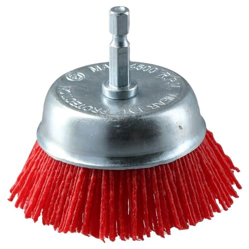 Image of 3Pcs 3 Inch Abrasive Filament Nylon Cup Brush, Nylon Brush for Angle Grinder,Embossed Polishing Wheel Brush with 1 /4 Inch Hex Shank Surface Pre-Treatment of Various Metals