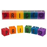 Kerze Kerzenblock Echtwachskerze 6 teilig Regenbogen mit Schriftzug Pride LGBTQ+ Dekoation Toleranz Vielfalt