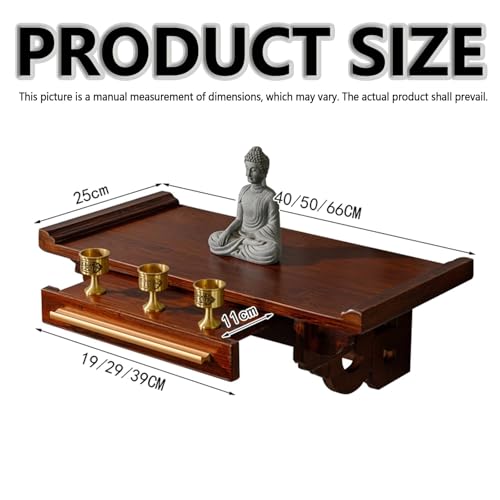 Étagère d'autel bouddhiste murale avec tablette rétractable pour statues - 3