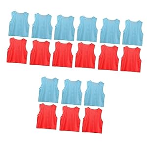 Milisten 18 Pcs Team Practice Vests Mesh Football Vests Blank Training Jersey Gym Pinnies Running Vest