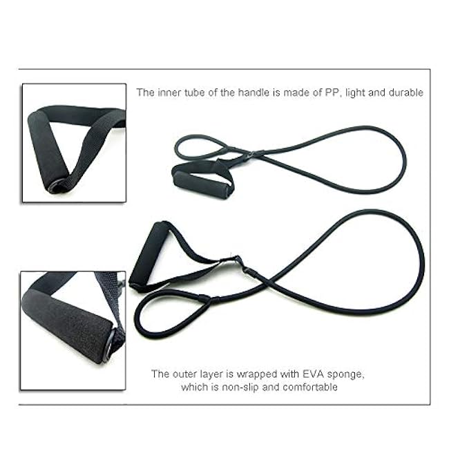 Single Resistance Exercise Band,Tube Resistance Band with Non-Slip and Comfortable Handles, Ideal for Home, Gym, Pilates