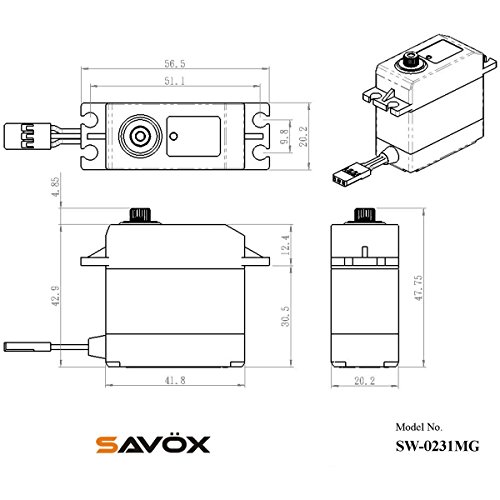 Servo étanche Savox 15kg Plus pour modélisme RC de précision - 4
