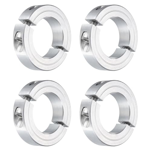 uxcell 4Pcs Double Split Clamp-On Shaft Collar 1-3/8" Bore, Aluminum Alloy