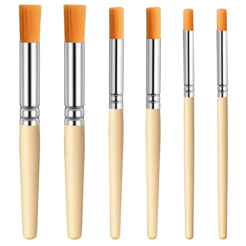 6Pcs Natural Bristle Stencil Brushes Set