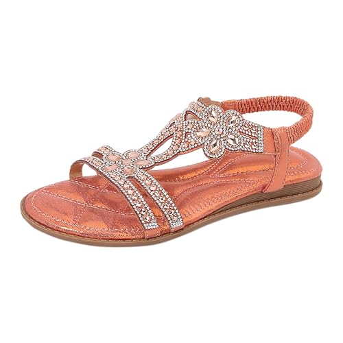 Sandales plates femme été avec fleurs élégantes pour plage