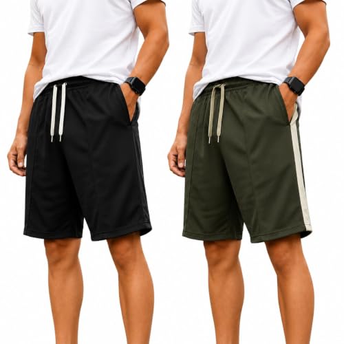 Image of Mack Jonney Men's Shorts Pack of 2 | Comfortable Casual, Sports & Lounge Shorts for Men | Regular Fit-MJ .3