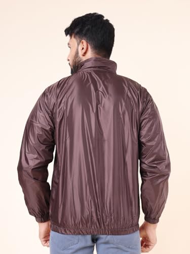 Image of Dollar Men's Polyester Solid Windcheater Jacket With Zipper Pockets