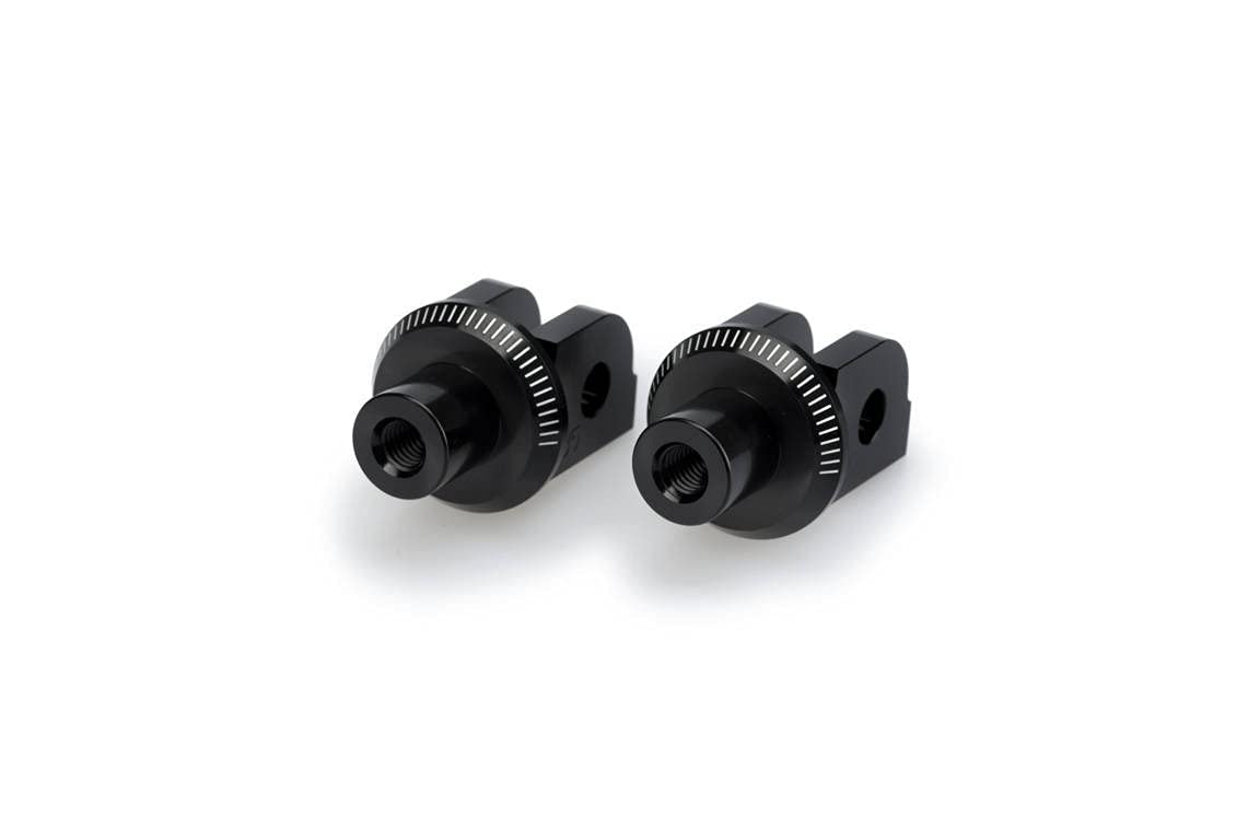 Puig 7200N Adapters Footpegs Rider for BMW R1200 R 15'-18'/BMW R1200 RS 15'-18'/BMW R NINE T 14'-18', Black, Set of 2