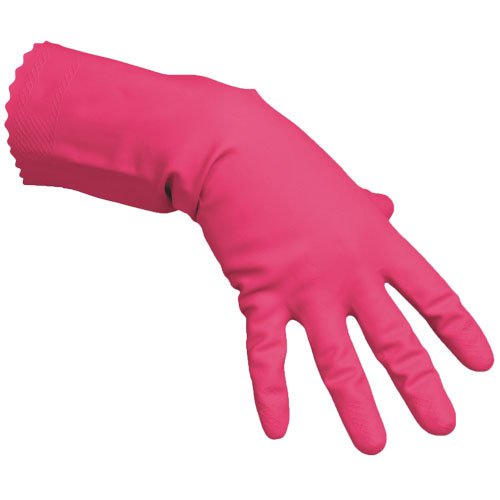 Vileda 100153 - Guantes multiusos (10 unidades), color rojo