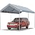 ADVANCE OUTDOOR 10x15 ft Heavy Duty Carport Potable Car Canopy Garage Party Tent Boat Shelter, Adjustable Height from 9.5 ft to 11 ft, Gray