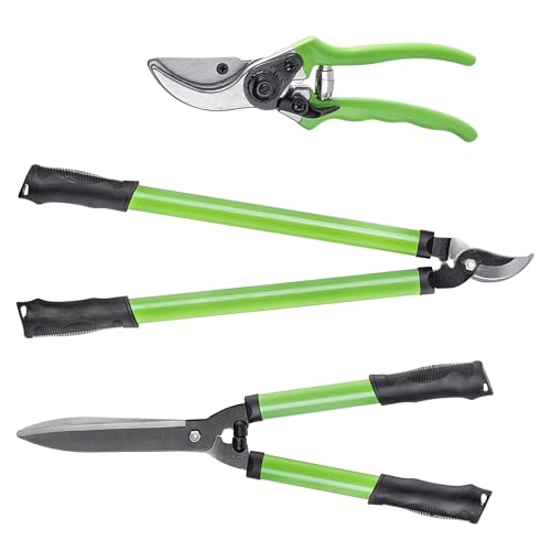 KADAX Bypass-Schere, Astschere und Heckenschere mit rutschfesten Griffen, Gartenschere mit Antihaftbeschichteten Klingen, Gartenwerkzeuge (3er Set: 21cm + 56cm + 61cm) KADAX Bypass-Schere, Astschere und Heckenschere mit rutschfesten Griffen, Gartenschere mit Antihaftbeschichteten Klingen, Gartenwerkzeuge (3er Set: 21cm + 56cm + 61cm)