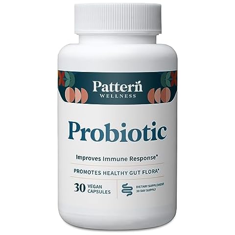 Pattern Wellness Probiotic Supplement - 51 Billion CFU - Promotes Healthy Gut Flora - Maintains Digestive Balance & Boosts Immune Health - All Natural, Non-GMO - 30 Vegan Capsules Cover