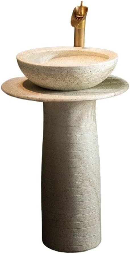 Bathroom Countertop Vessel Sink Outdoor Wash Basin Garden Household Column Integrated Floor-standing Balcony Pedestal Sink Vanity