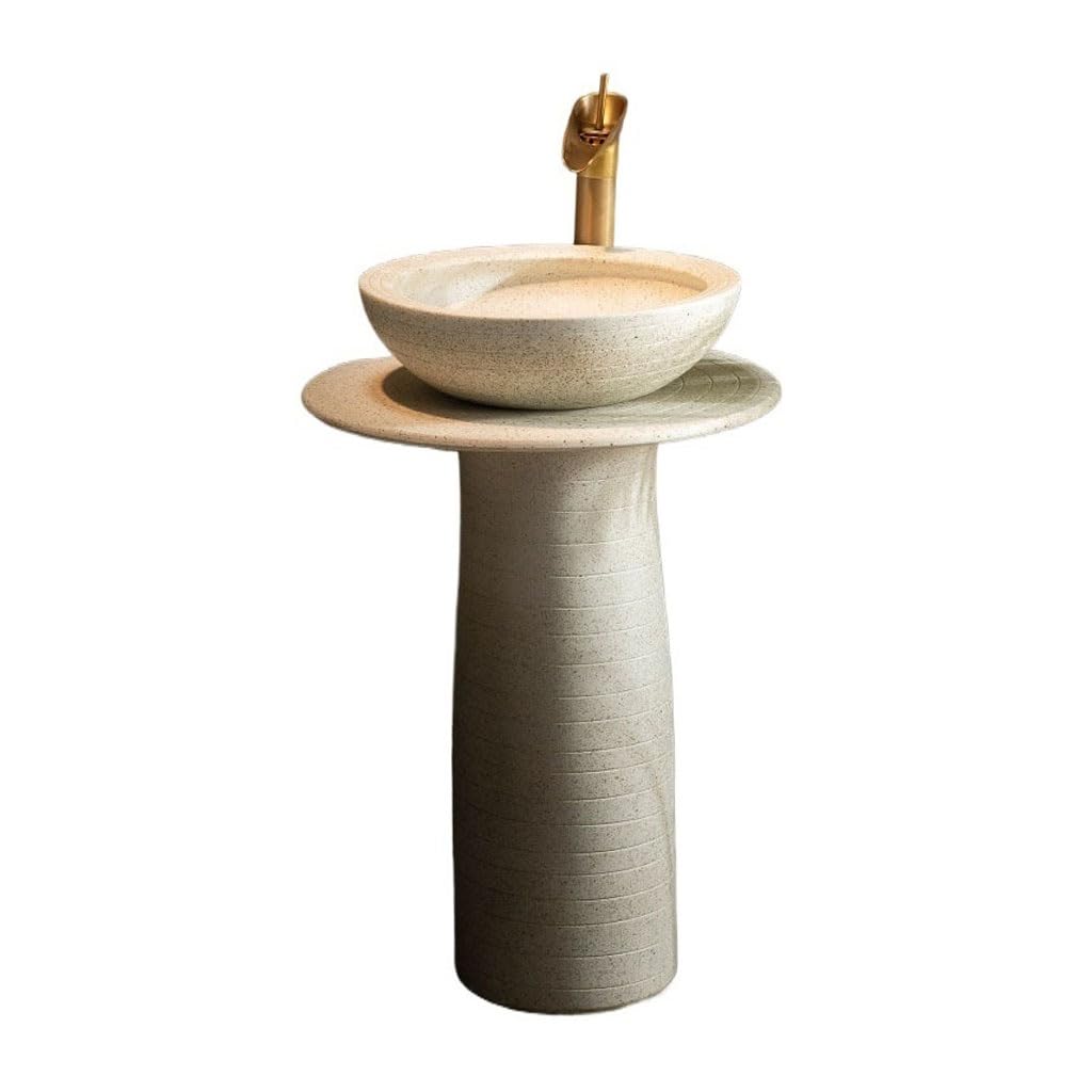 LAPADULA Outdoor Wash Basin Garden Household Column Integrated Floor-standing Balcony Bathroom Sink Freestanding
