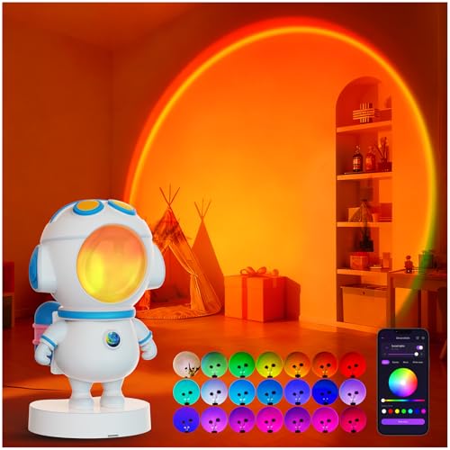 Astronaut Sunset Lamp Projector with APP and Button Control,360° Rotation