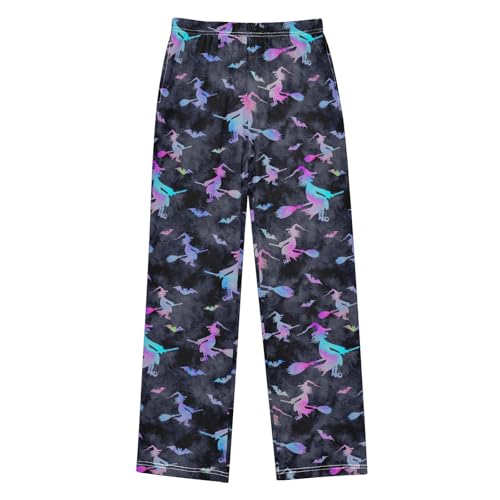ZZXXB Galaxy Witch Boys Long Pants Soft Trousers Elastic Waist Kids Lounge Bottoms with Pockets S-XL - Main Image