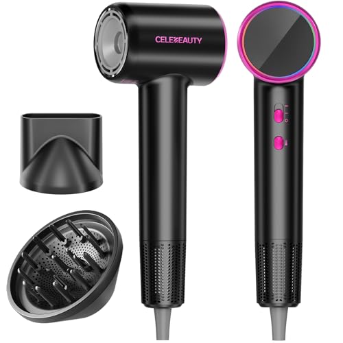Image of Hair Dryer Blow Dryer with Magnetic Diffuser & Nozzle, 110000 RPM Brushless Motor Ionic Hairdryer for Fast Drying & Frizz Control, Lightweight Low Noise Blowdryer for Home Travel, All Hair Types