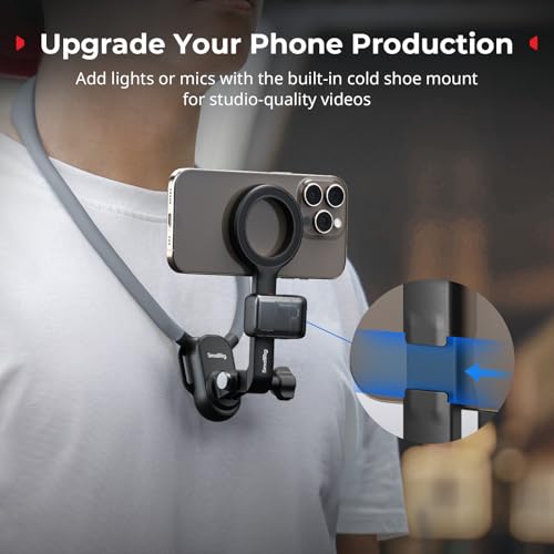 Soporte magnético de cuello para teléfonos iPhone 16 y Android, accesorio POV Vlog 7