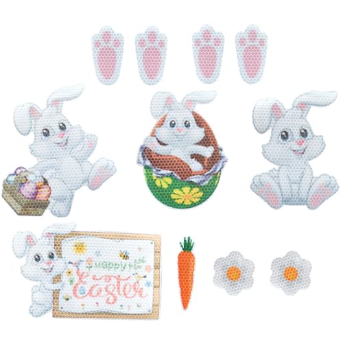 Pegatinas magnéticas de conejo Amosfun de PVC reflectante para decoración de coche y nevera