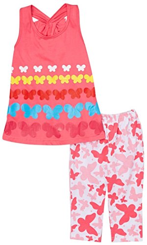 Image of ToBeInStyle Girl's Sleeveless Tank Top & Leggings 2 Piece Outfit Casual Dress Style Set