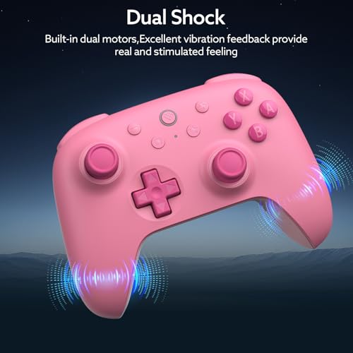 Image of 8Bitdo Ultimate 2C Bluetooth Controller for Switch /Switch 2 - Wireless Gaming Controller with Hall Effect Joysticks, 6-Axis Motion Control, Remappable L4 /R4 Bumpers & Turbo Function(Pink)