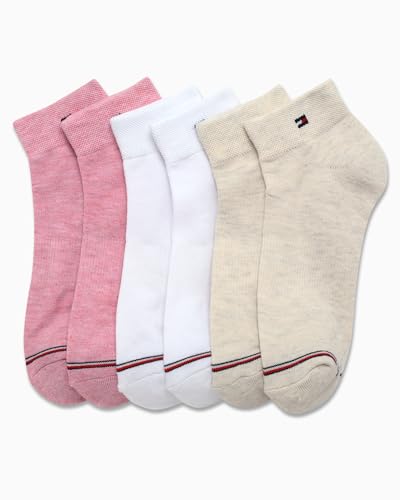 Image of Tommy Hilfiger Womens Quarter Socks - 6 Pack Soft Cushioned Athletic Performance Ankle Socks for Women for Sports and Running