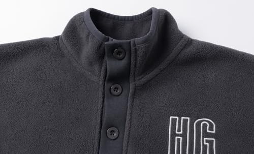 LittleSpring Boys Quarter Button Fleece Sweatshirt Pullover3