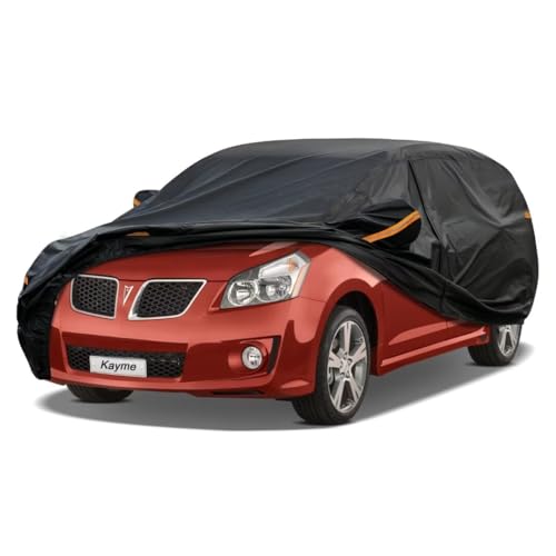 Kayme Hatchback Car Cover Fit for Pontiac Vibe (2003-2010) Automobiles All Weather Waterproof, Outdoor Cover Sun Rain Protection, with Lock and Zipper