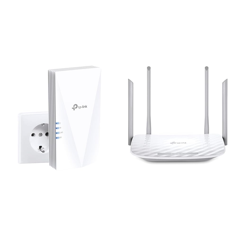 TP-Link RE500X WiFi 6 WLAN Verstärker Repeater AX1500(Dualband 1200MBit/s 5GHz & Archer C50 AC1200 Dualband WLAN Wireless WiFi Router