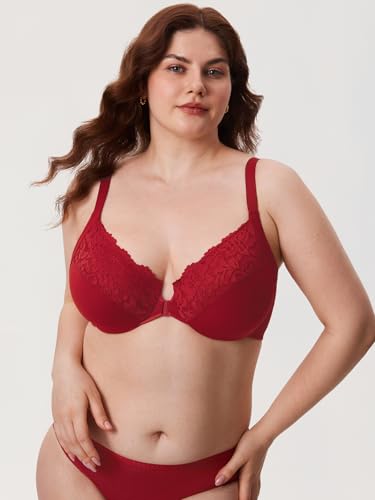 Image of DELIMIRA Women's Front Closure Posture Lace Bras