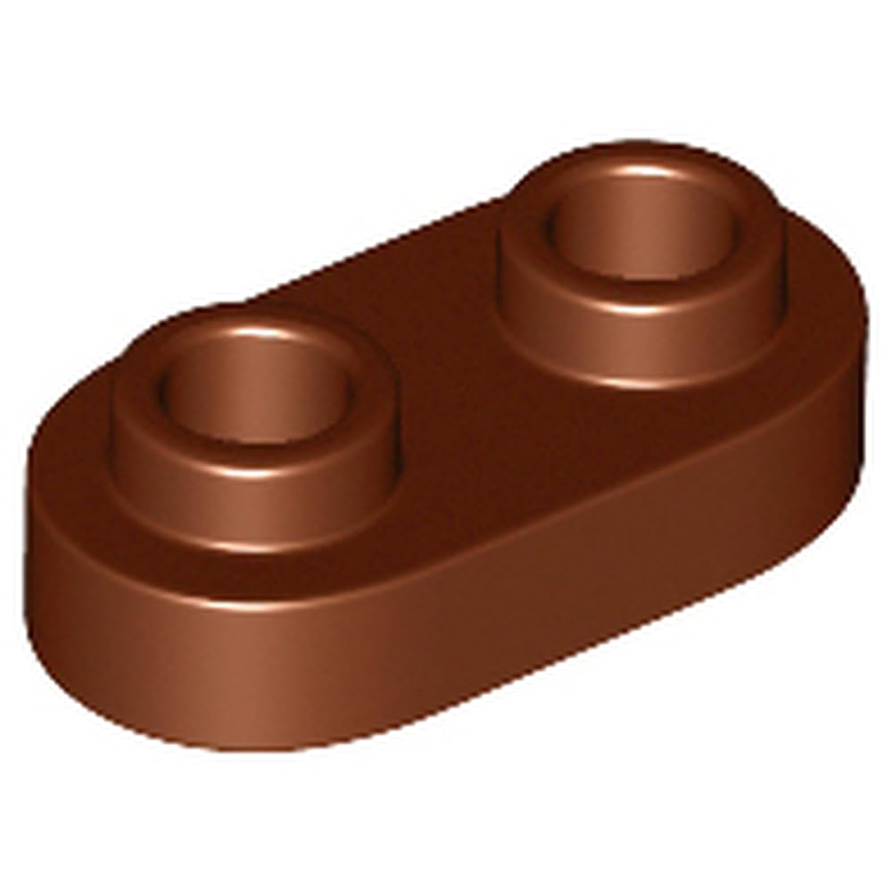 LEGO Round Plate 1 x 2 with Open Studs, Part 35480 (Reddish Brown, 10, Bricks)