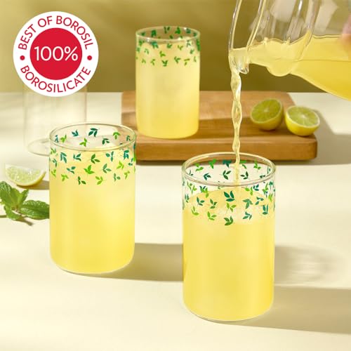 Image of Borosil Vision 6pc Transparent Drinking Glass | Borosilicate Glass Tumblers for Water, Cold Drinks, Juice | Flame Proof, Microwave & Dishwasher Safe | for Daily use & Gifting (Sage, 295 ml)