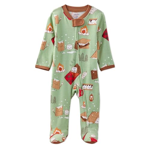 Image of Butterblu Baby Boys' Scout Sleep & Play 100% Organic Cotton Footed Zip Front Sleeper Pajamas for Baby Boys