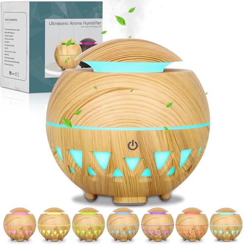 KDISHKRA 160ml Difusor Aceites Esenciales, Difusor de Aromas con USB, 7 Color LED, Apagado Automático, Humidificador Aceites Esenciales Humidificador de Aromas Ultrasonico para Casa, Oficina