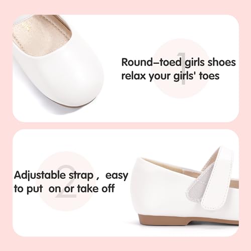 PANDANINJIA Girls Dress Shoes Toddler Flower Girl Kids Mary Jane Shoes Ballet Flats School Wedding Party Church Girls Shoes4