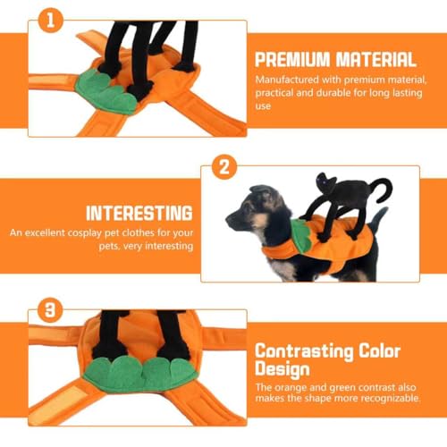 Halloween Haustiere Cosplay Kostüme, Lustige Hundekleidung mit stehender schwarzer Katze, Haustier-Outfit Halloween, lustige Hundekatze Kostüm mit schwarzer Katze, für die Hunde und Katzen (XL)