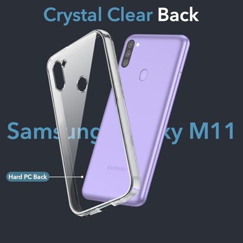 Image of Jkobi Back Cover Case for Samsung Galaxy M11 (Hard Anti Yellow Clear Case | Drop & Camera Protection | Shockproof Polycarbonate)