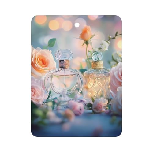 Perfume Rose Floral Car Air Freshener Hanging Aromatherapy Tablets for Car Accessories Square