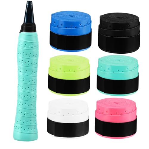 Mikikit 6-Pack Badminton Racket Grip Tapes Comfortable Tennis Racket Grip Wrap for Paddle