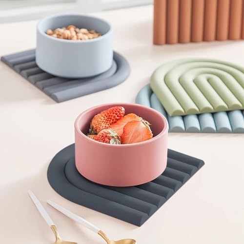 Miniatura 5 de 1 Almohadilla Triple De Aislamiento De Silicona, Antideslizante, Duradera, Resistente Al Calor, Para Utensilios De Cocina, Artículos Esenciales De Camping Y Decoración Del Hogar, Color Gris