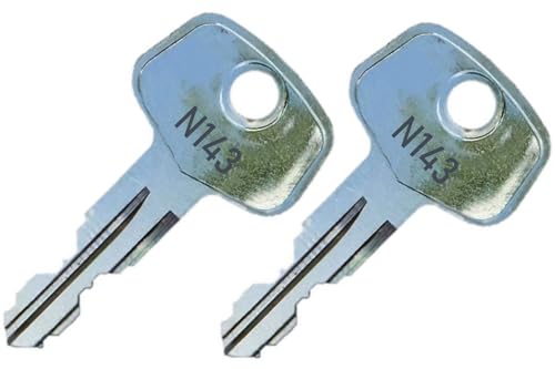 2 Thule N143 Replacement Keys - Roof Racks, Rails, Cargo Box, Carriers, Crossbars, Haulers, Bags (Codes N001-N250 or N001R-N250R) Better Than OEM!