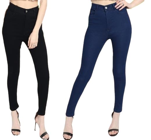 Women Washed Skinny fit Jeans-Black/navy-34