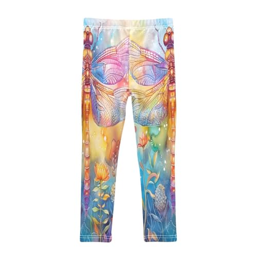 Toddler Girls Leggings Printed Yoga Pants Leggings Dragonfly Sprite Flower Bushes for Kids2