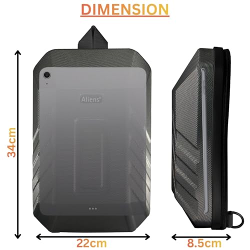 Image of Tukzer ABS Hard Shell Sling Bag Aliens Series 180Open Crossbody Side Shoulder Bag for Mens, Women, Office,Travel,Everyday Mini Backpack for iPad,Tablet,Smartphone,Charger,Headphone,HDD,Camera(02-GRY)